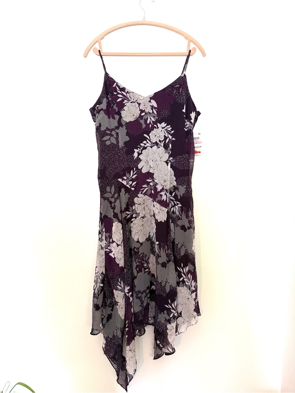 INC international Purple Floral Aysmetrical Hem Dress